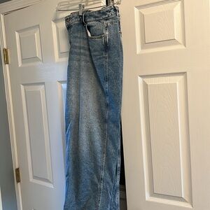 Talbots high waisted straight ankle washed denim Jean. Size 18w.